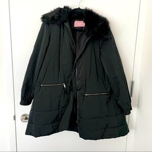 Giamba black faux fur utility coat